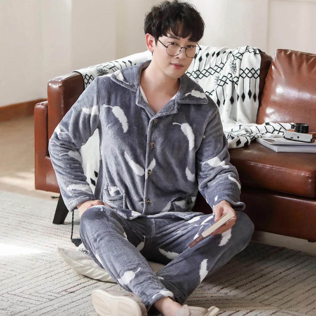 Winter Thicken Warm Soft Flannel Pajamas Sets for ...