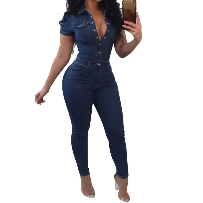 Plus Size Denim Jumpsuit Women Rompers New Hot Sum...