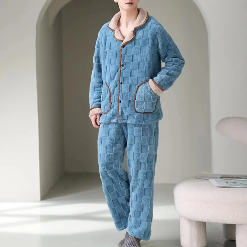 Set Of Winter Mens Casual Wear Thick Plush Warm Co...
