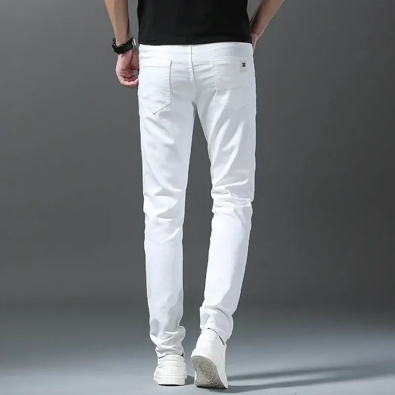 Men's Cotton Slim Fit Jeans Straight Casual Pencil...