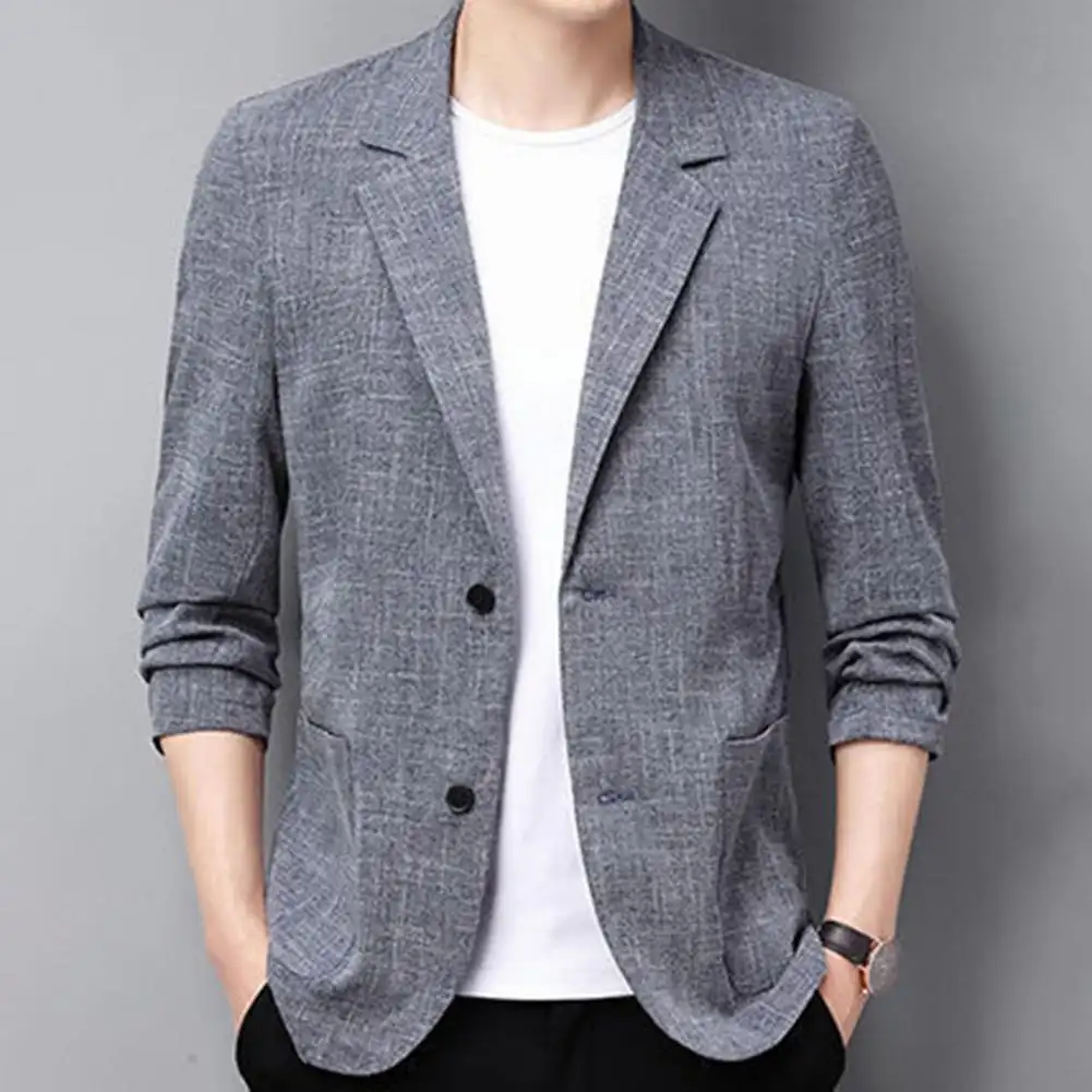 Summer Men Thin Coat Men s Suit Jacket Autumn Linen Solid Color Casual Suit Korean Slim Fit Formal Business Suit Jacket