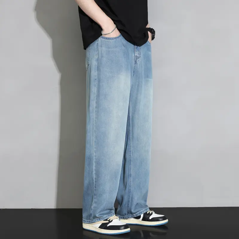 Men’s Comfortable Vintage Loose Fit Street Jeans...