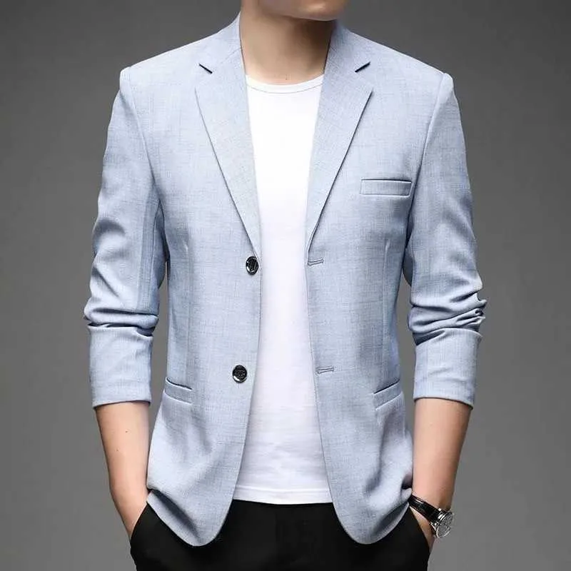 Men's Jackets Men Formal Wear Thin Blazers Jackets Spring Male Business Casual Suits Coats Fashion Man Solid Blazers Men Clothing