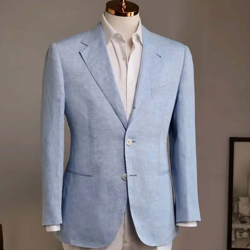 Summer Linen Casual Breathable Small Suit Men's Lightweight Breathable Half-Lining Slim Suit Jacket Retro Italian Trend