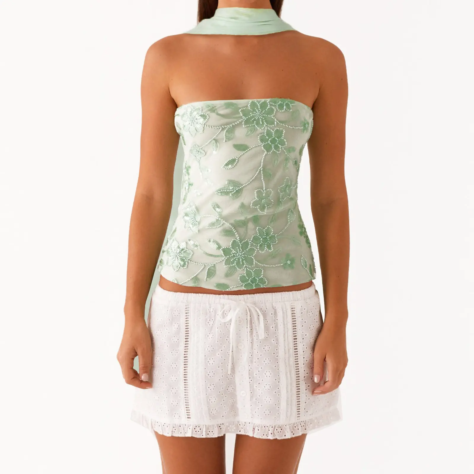 Women's Sexy Off Shoulder Tube Top Glitter Vest Ba...