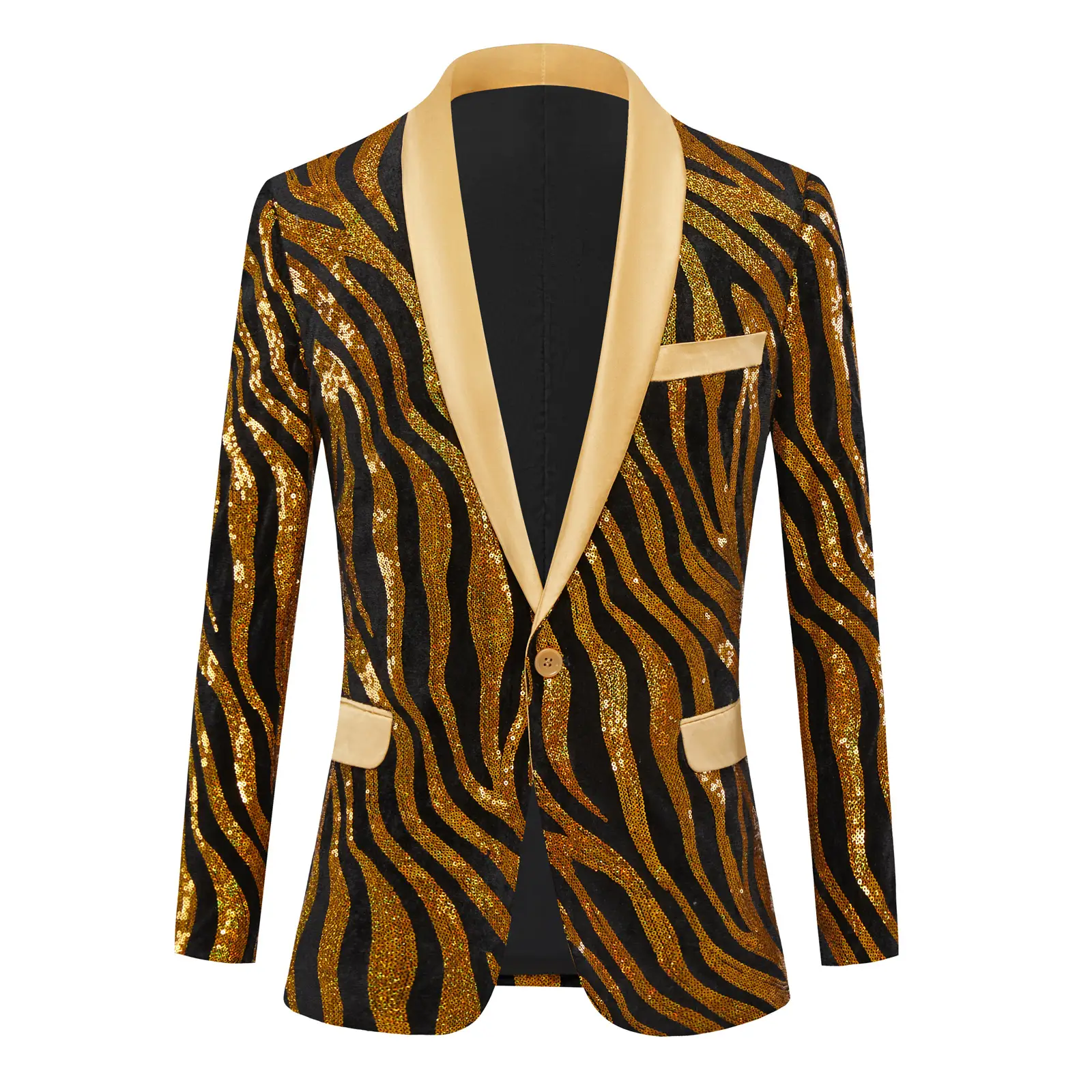 Men's Trendy Striped Sequins Blazers Singer Stage Performance Host Suit Coat Jacket Wedding Groom Photoshoot Tuxedo Blazer