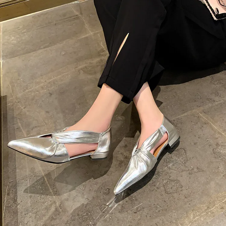 Women Pointed Toe Flat Shoes Loafers Soft Bottom Ballet Flats Shallow Single Shoes Classic Moccasins Dress Shoes