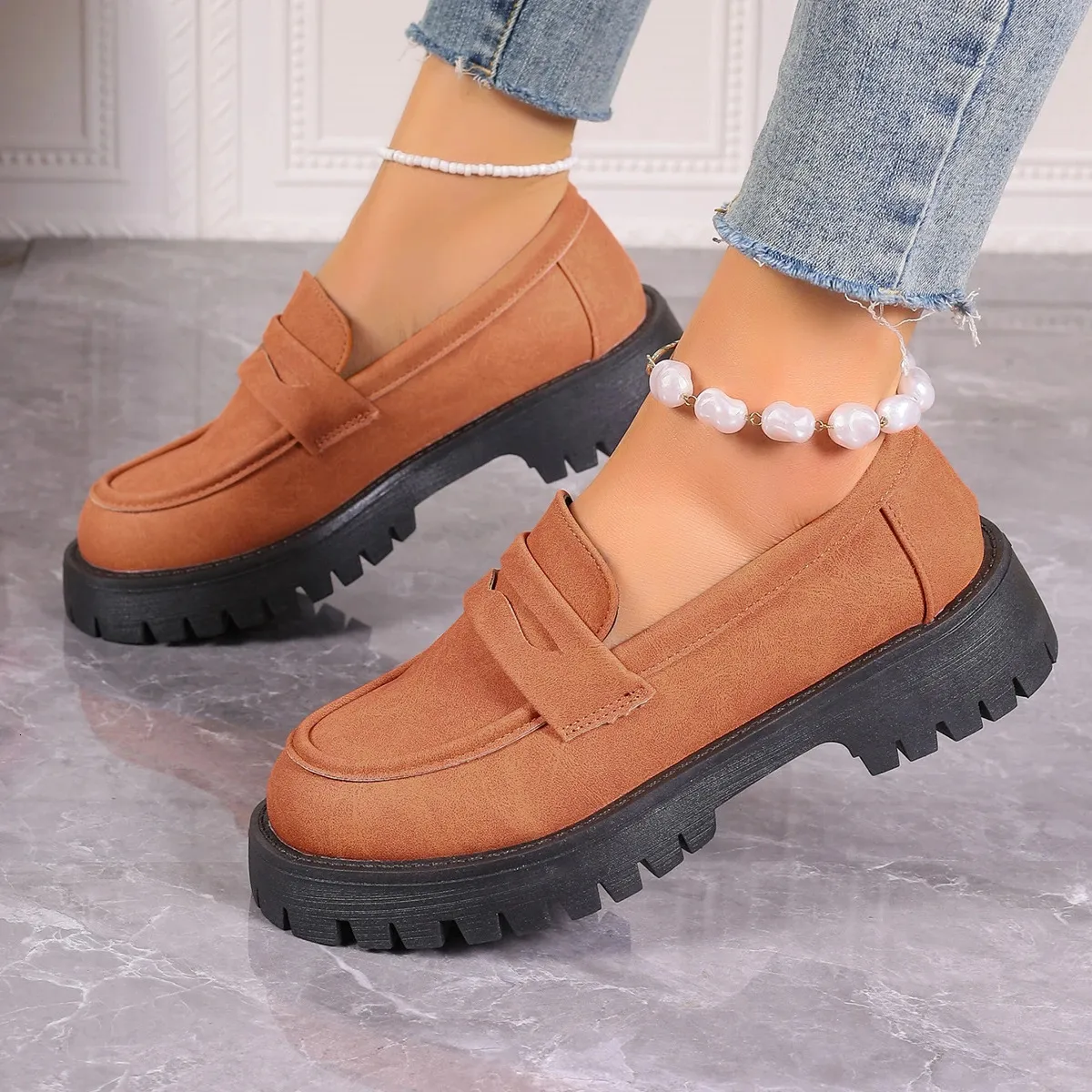 Shoes Women Plus Size Loafers Women British Style Platform Shoes Office Ladies Light Casual Designer Shoes Zapatos De Mujer