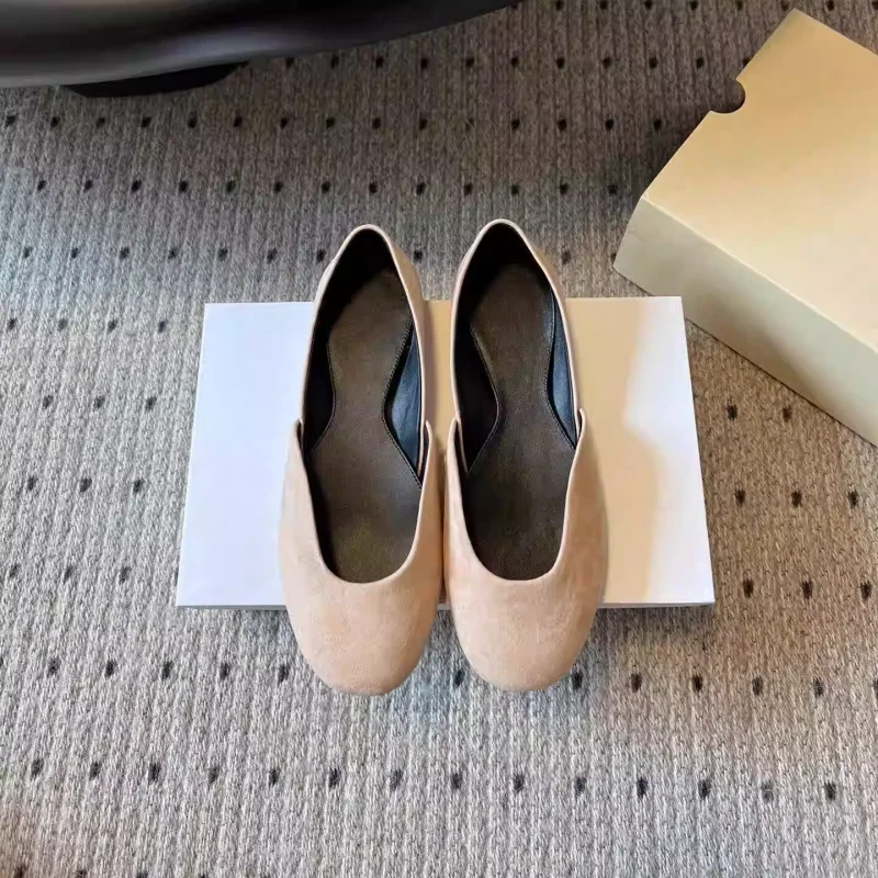 Women's Fashion Casual Flat Bottom Ballet Shoes Made of Suede Perfect for Lazy Loafers Style
