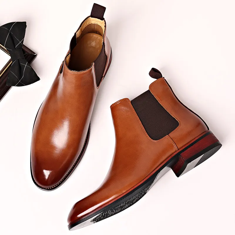 Men's Retro Boots Mens Fashion Leather Ankle Boots Men Style Short Boots High-top Casual Boots