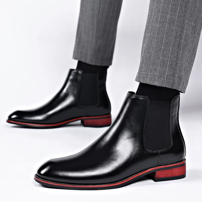 Men's Retro Boots Mens Fashion Leather Ankle Boots Men Style Short Boots High-top Casual Boots