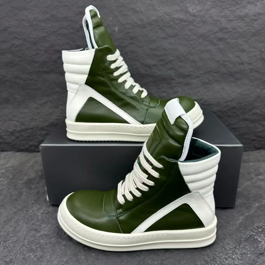 Mens Trainers Classic High Top Booties Calfskin Canvas Low Casual Platform Boots