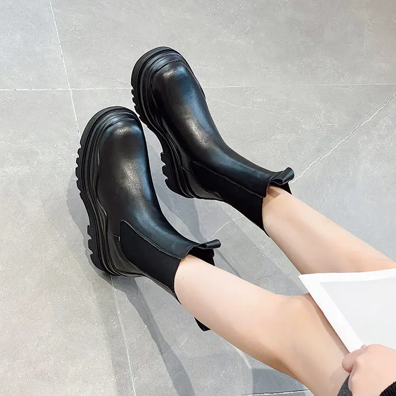 Women's Genuine Leather Fall Winter New Platform L...