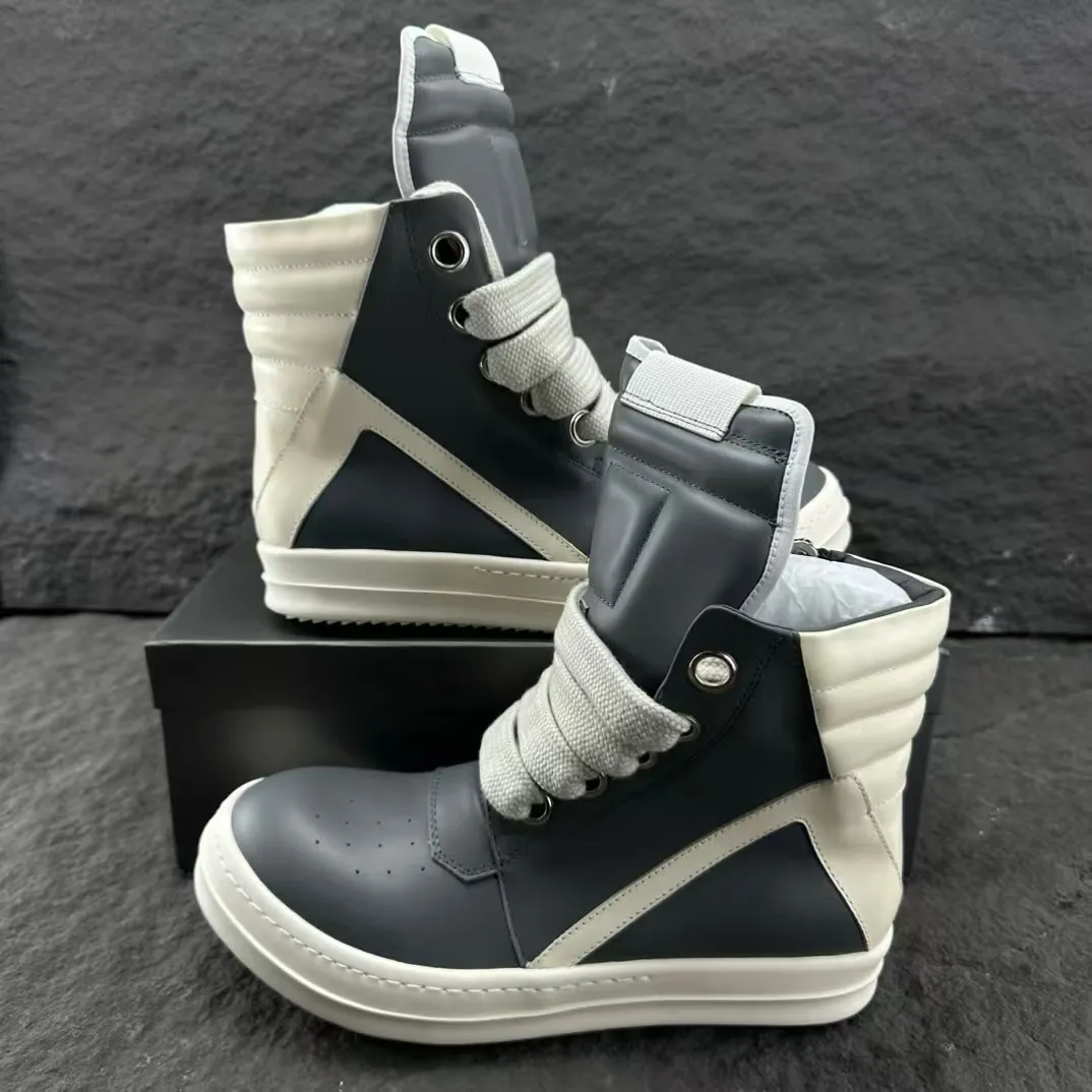 Mens Trainers Classic High Top Booties Calfskin Canvas Low Casual Platform Boots