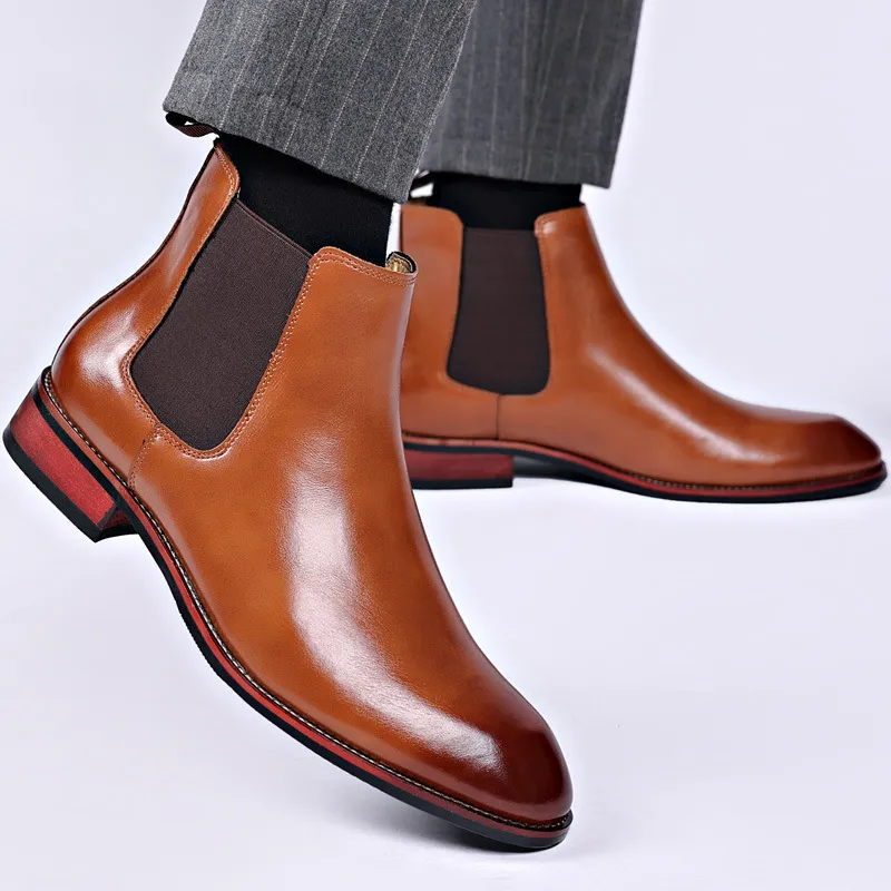 Men's Retro Boots Mens Fashion Leather Ankle Boots Men Style Short Boots High-top Casual Boots