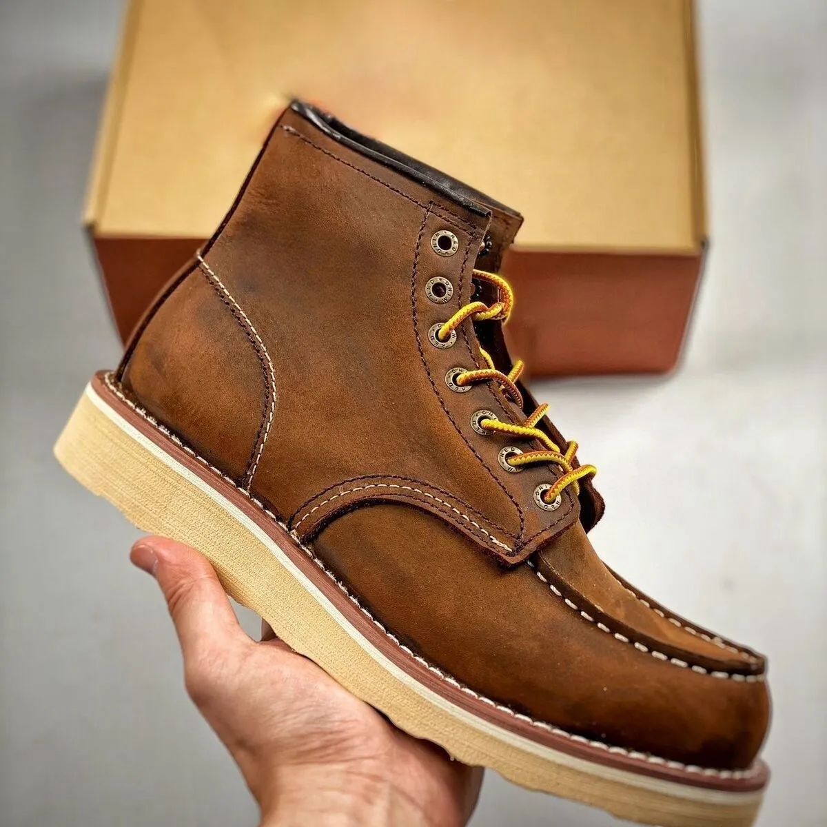 Mens Spring  Ankle Man Wing Warm Outdoor Work Cowboy Motorcycle Heel Male Designer Boots