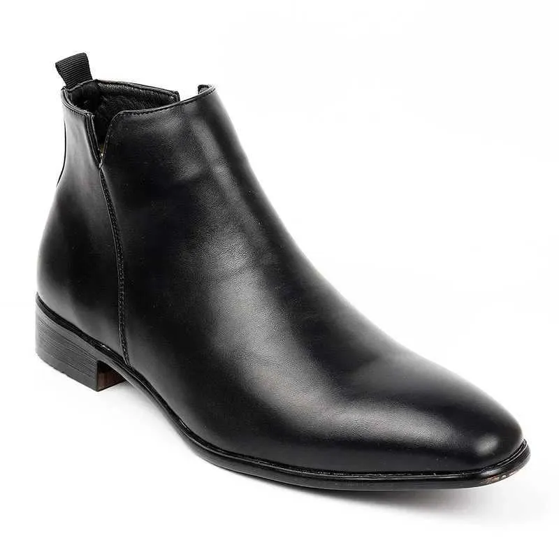 Mens Casual Leather Boots New Ankle Boots Mens Business Dress Boots