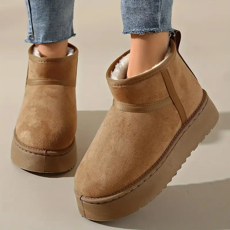 Solid Color Outdoor Casual Comfortable Warm Winter Simple Autumn Home Thick Sole Women's Snow Boots