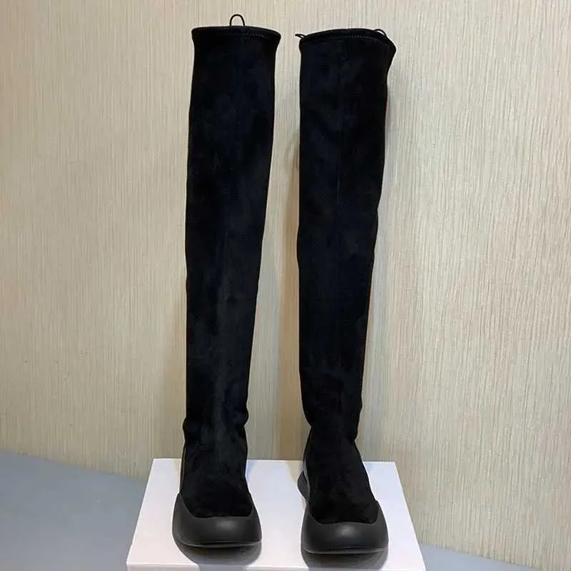 Boots Autumn Simple Lamb Deep Mouth Thick Bottom Baotou Warm Casual Wool Shoes For Women