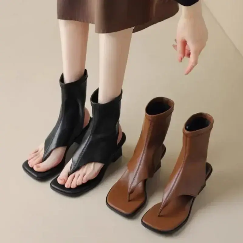Women's Mid-Heel Sexy Thong Sandals, Trendy High Heels for Party and Special Occasions