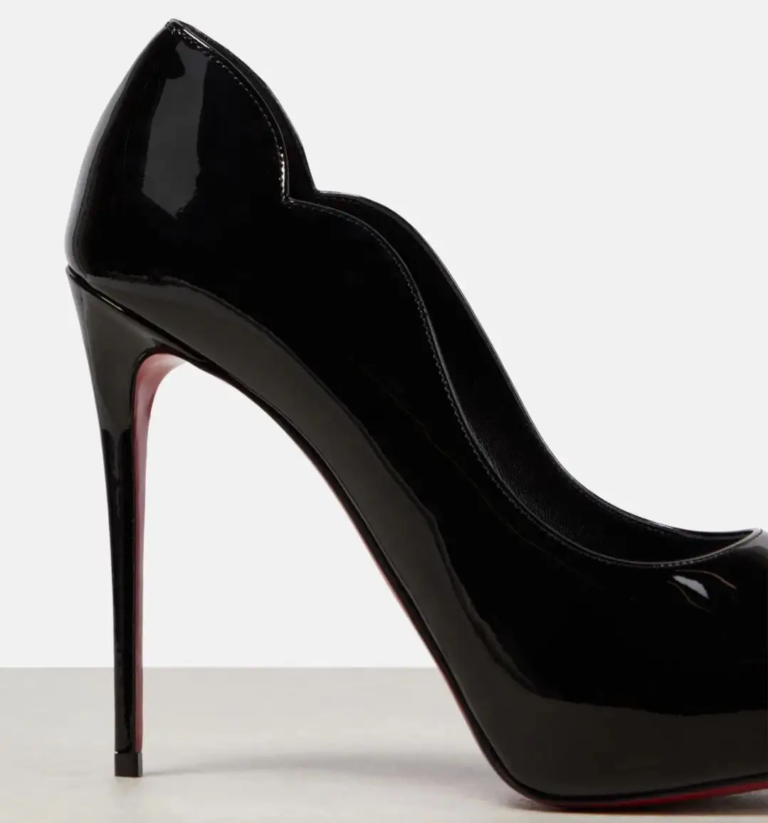 Patent Leather Women's Pumps with Open Toe, Thick Sole and Stiletto Heel, Slip-On Design