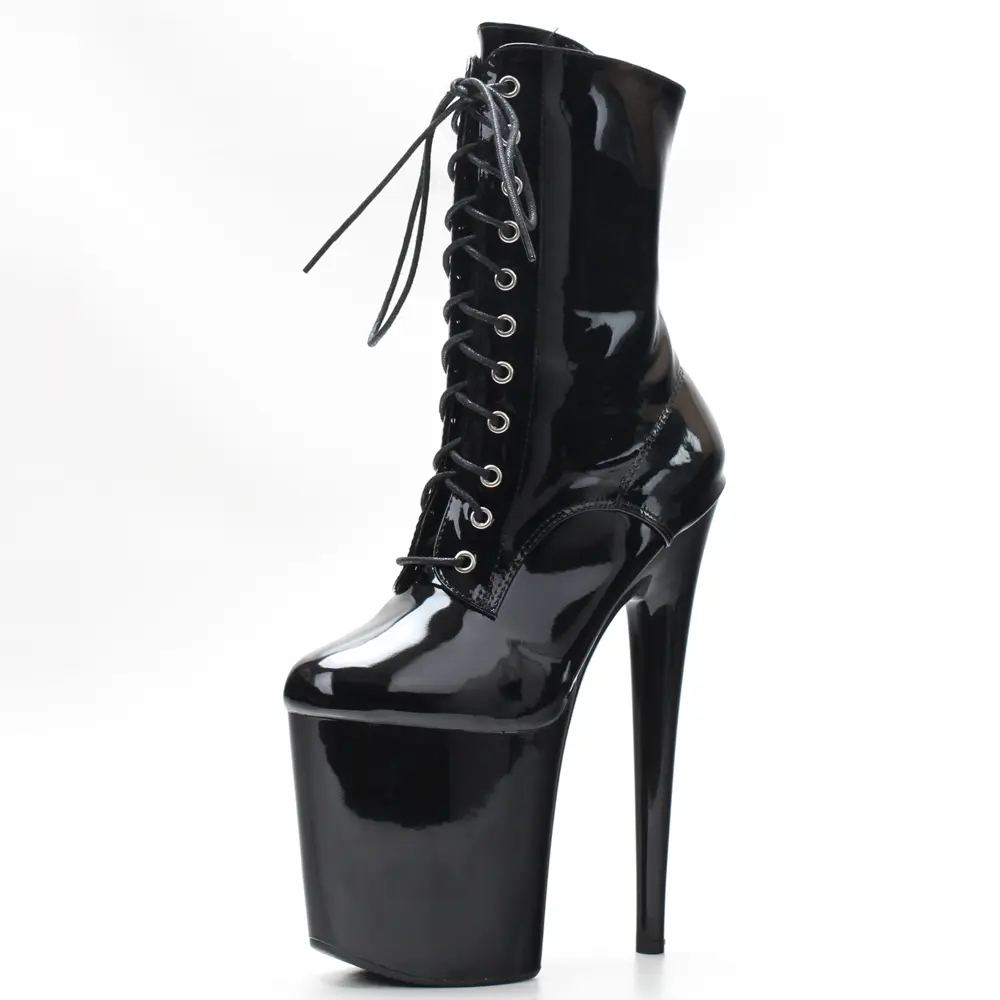 Platform Lace Up Pole Dancing Ankle High Boots