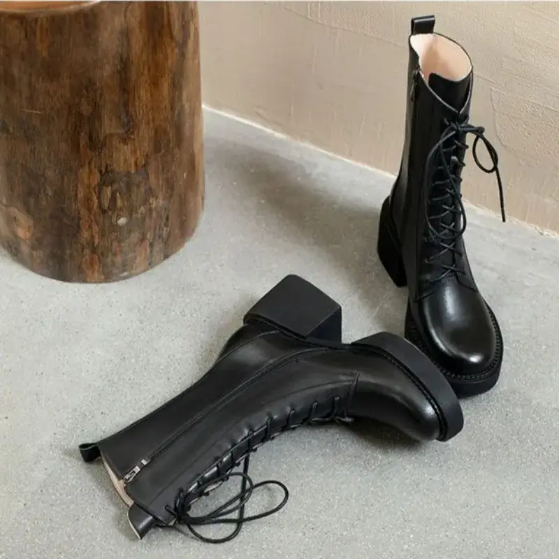 Women's Half High Round Toe Mid Calf Comfortable Boots