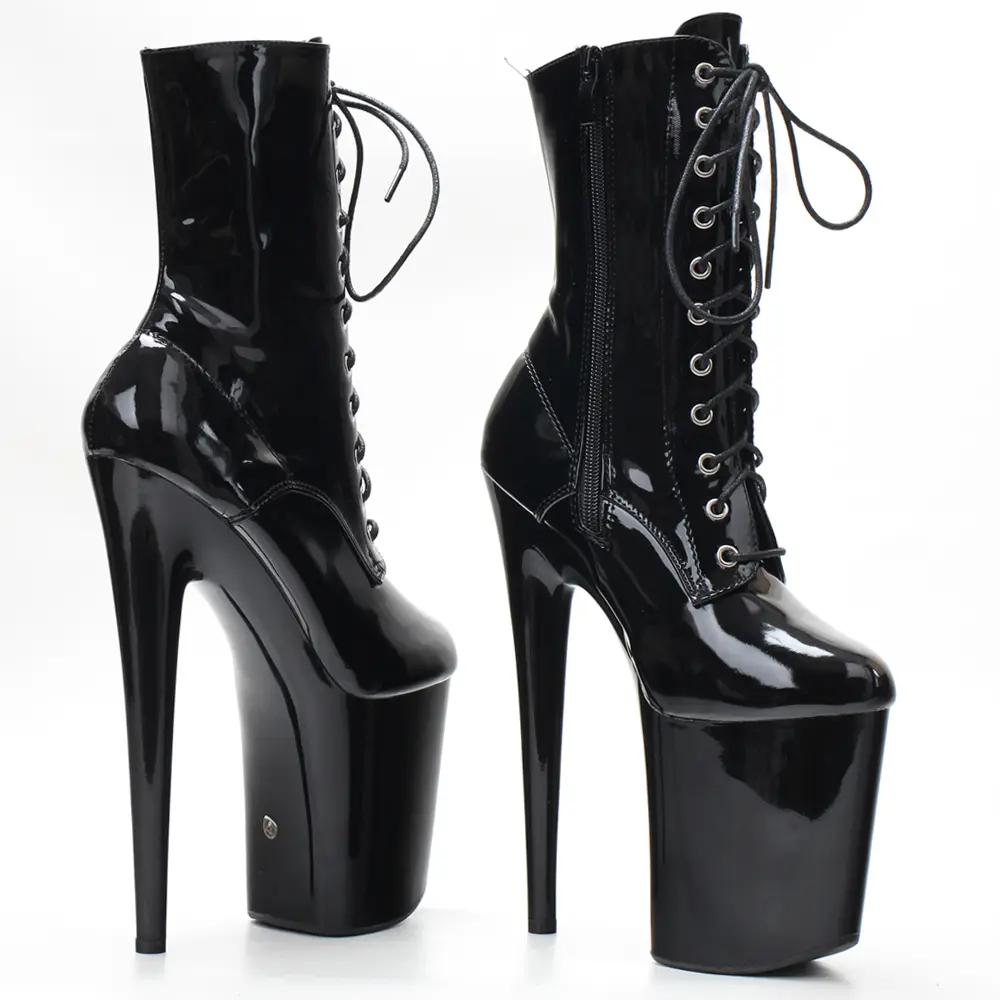 Platform Lace Up Pole Dancing Ankle High Boots
