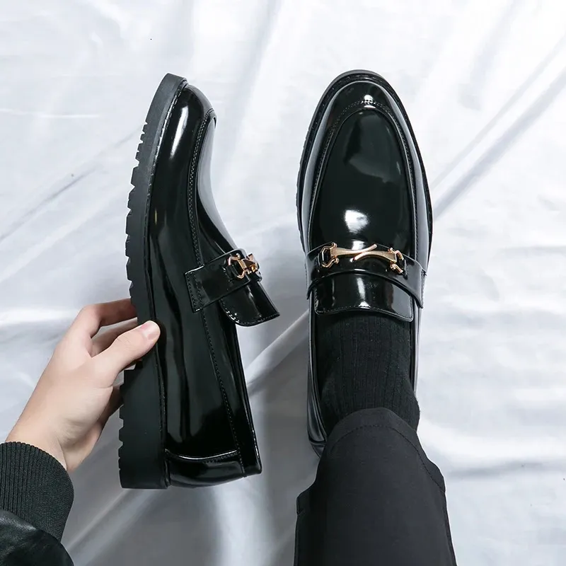 Men's Fashionable Slip-On Loafers, Handmade Brown Leather Derby Shoes for Weddings and Dress Occasions