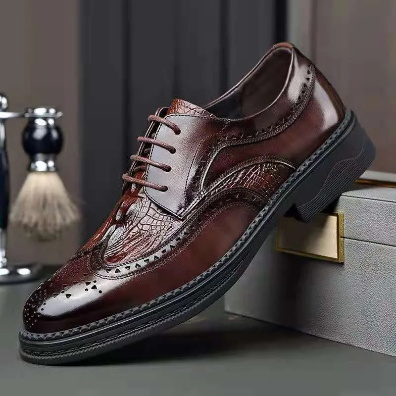 Men's Formal Business Leather Shoes, Versatile Wedding and Banquet Dress Shoes