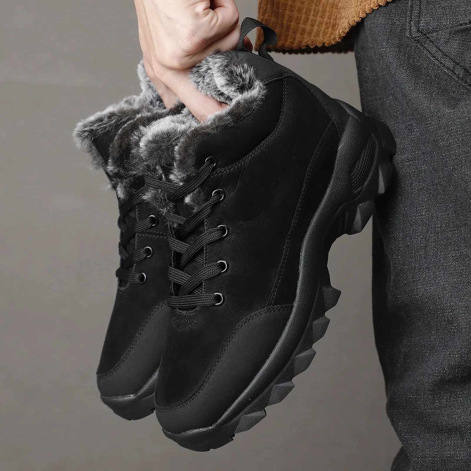 Men's Outdoor Walking Light Winter Sneakers Hiking Ankle Snow Boots