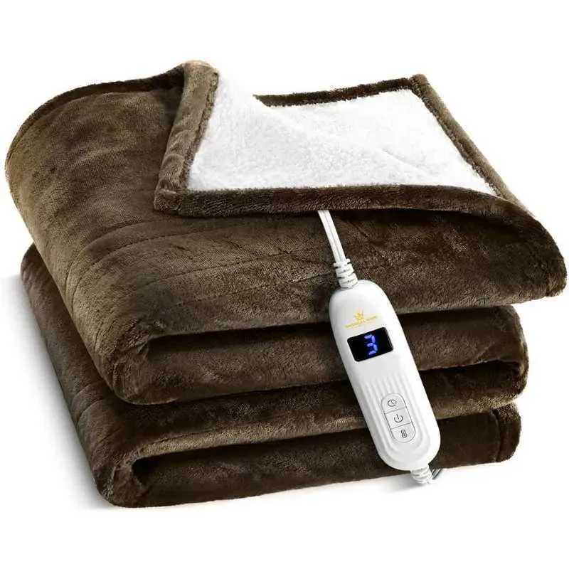Electric Heating Blanket Machine Washable Soft Comfortable Quick Heat with Manual Controller