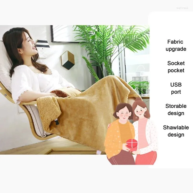 USB Electric Blanket Heater Thick Soft Washable Bed Warmer with Thermostat Heating Mat Machine Washable