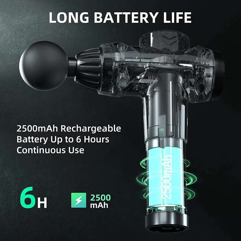 LCD Display Full Body Percussion Massage Gun Deep Tissue Electric Massager for Muscle Relief Relaxation and Fitness