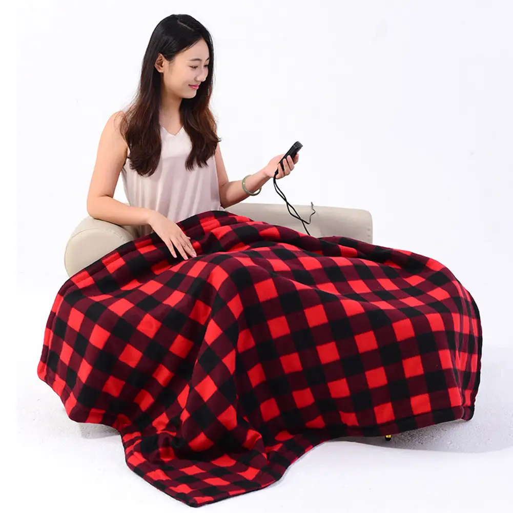 Car Electric Heated Blanket 9 Adjustable Temperatures 12V Heating Pad with Auto Off for Camping and Travel