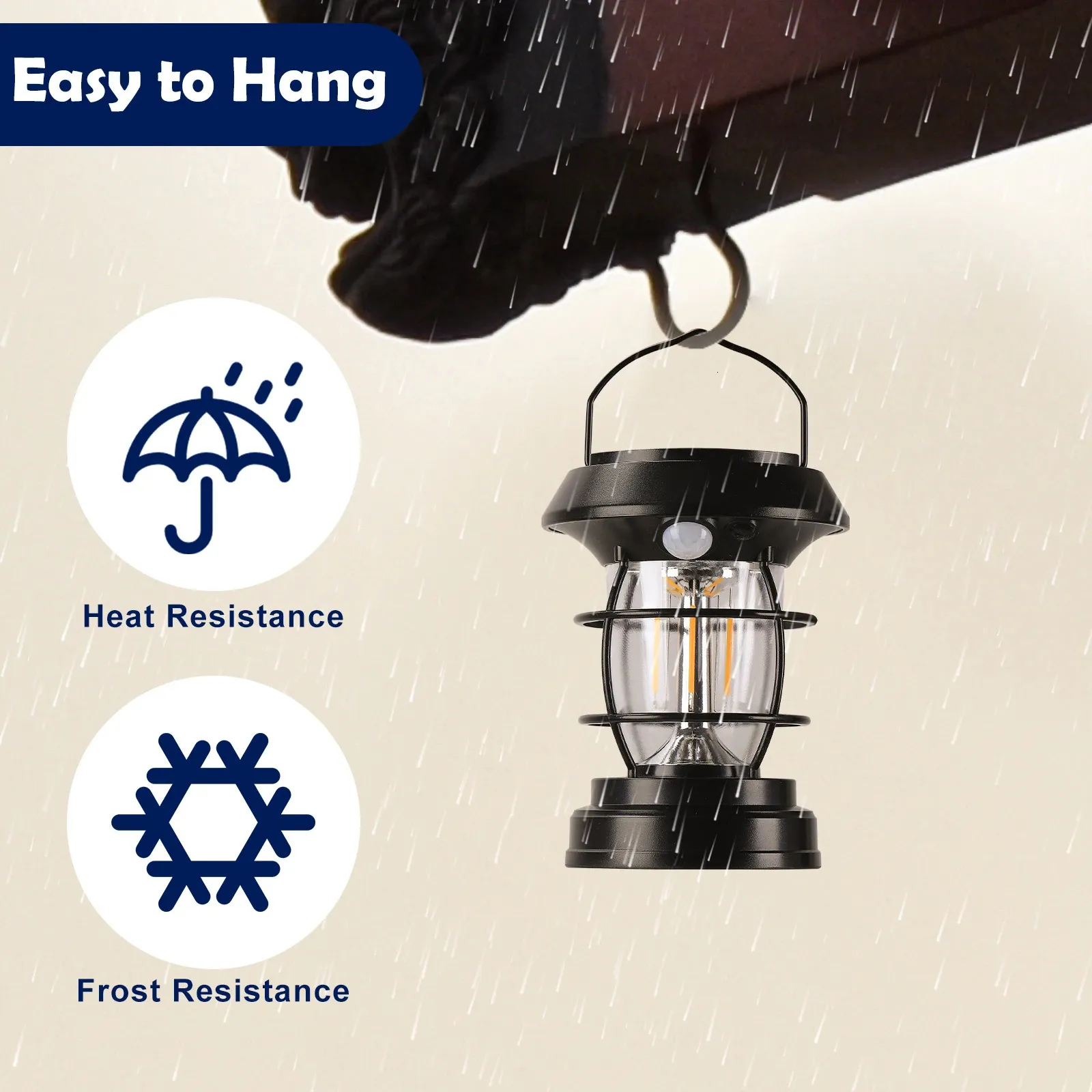 Vintage Waterproof Camping Lantern Portable Outdoo...