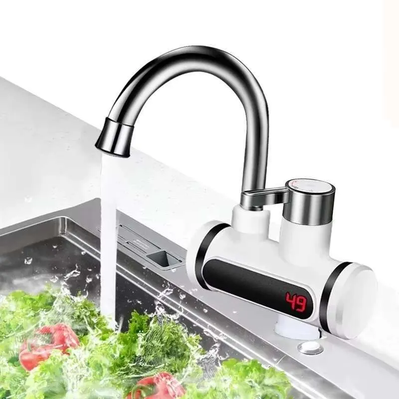 220V Electric Instant Hot Water Kitchen Faucet Tap Tankless Digital Display Mixer Heater