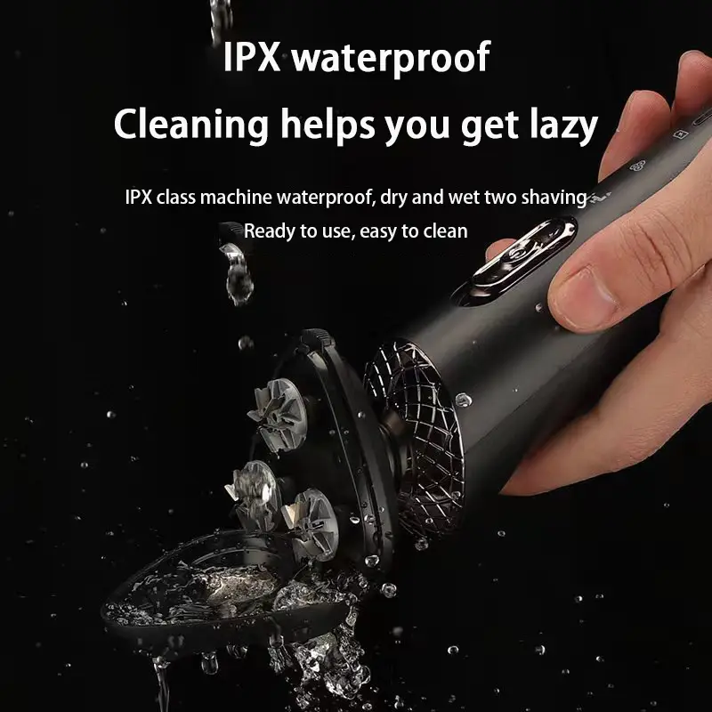 Waterproof Electric Shavers for Men Rechargeable Rotary Razor Wet and Dry Use Electric Beard Trimmer