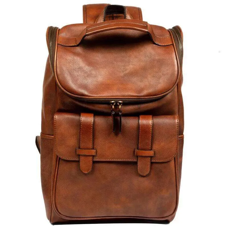Retro Trend Handmade Genuine Leather Backpack For ...