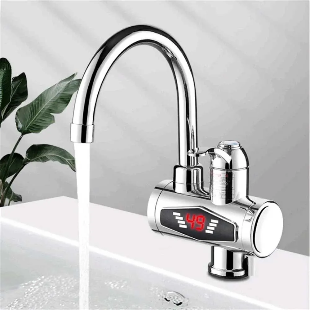 Electric Instant Heating Kitchen Faucet with LED Display Dual-Use Hot and Cold Tap Easy Installation