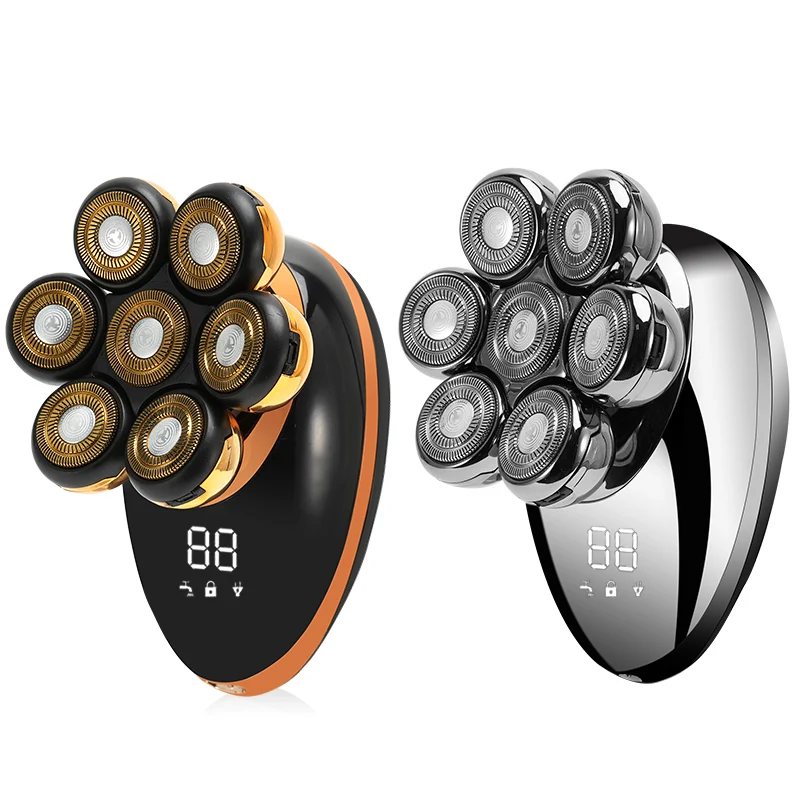 7-Head Electric Shaver USB Charging Stainless Steel Blades Men's Shaving Beard Trimmer