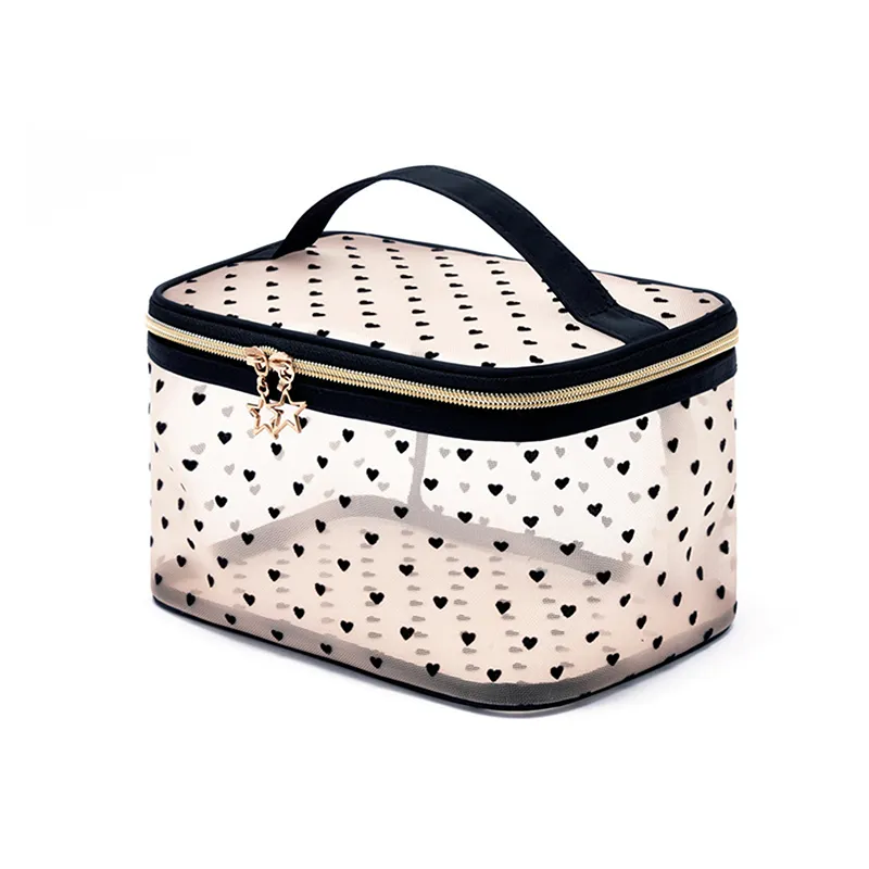 Makeup Bags Mesh Cosmetic Bag Portable Travel Zipper Pouches Cosmet Bag