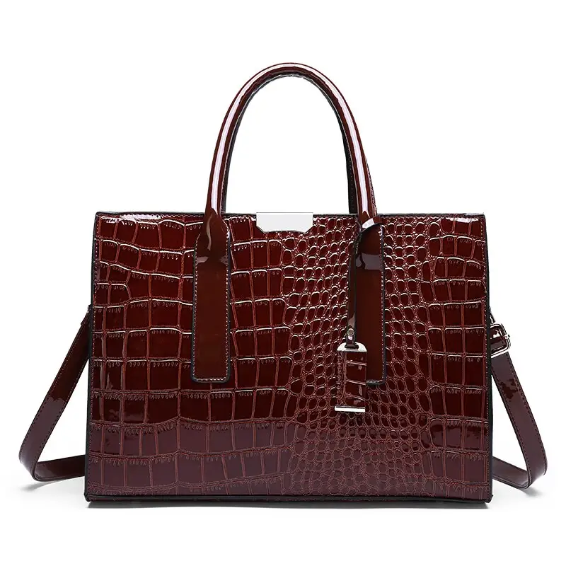 Crocodile Pattern Women's Tote Bag With Adjustable...