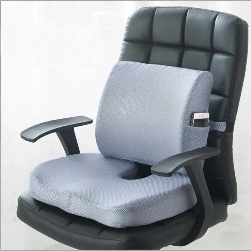 Relaxing Massage Lumbar Support Pillow Breathable Memory Foam Seat Cushion Pain Relief Backrest for Office Chair