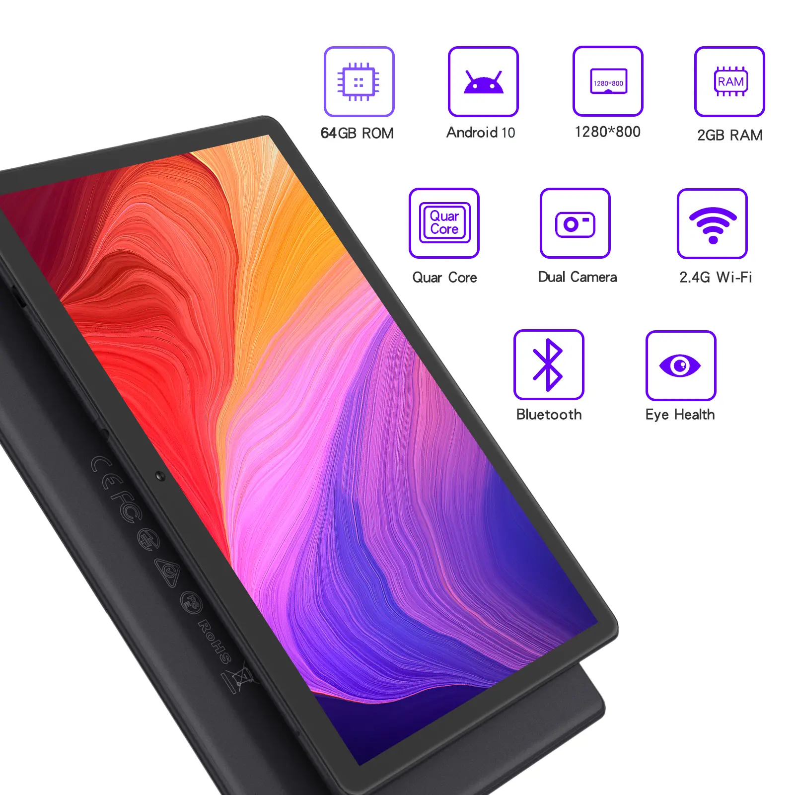Tablet PC with SIM Slot, Quad-Core Processor, Touch Screen, Wi-Fi, GPS, and 3G Phone Call Support