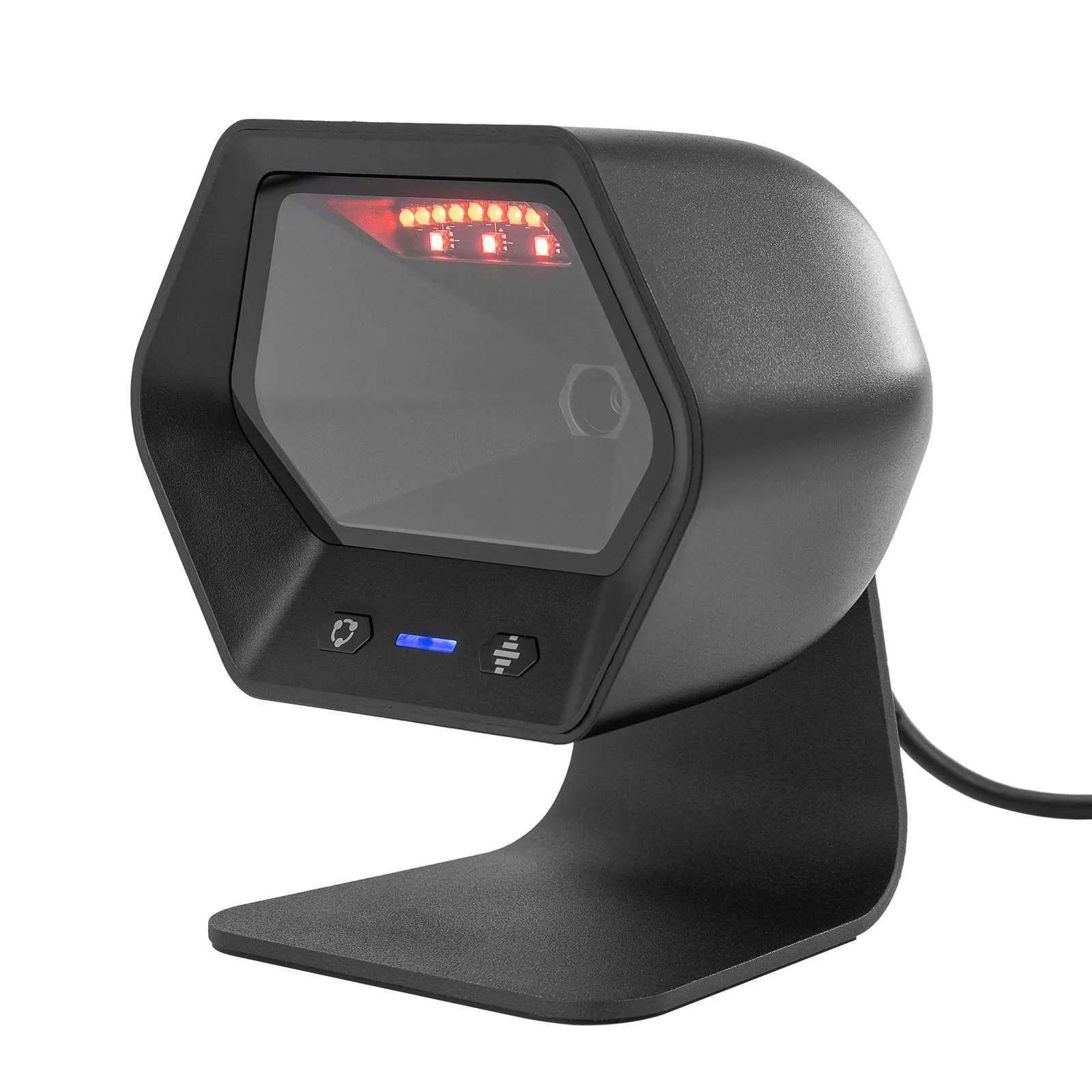 Desktop 2D QR Barcode Scanner Omnidirectional Hands-Free Wired USB Big Barcode Reader 1D QR Screen Barcodes Scanning
