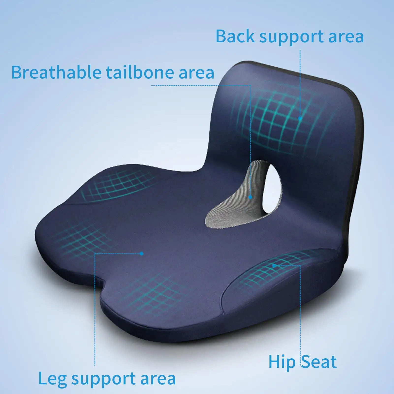 Seat Cushion Ergonomic L-Shaped Chair Pad Memory F...
