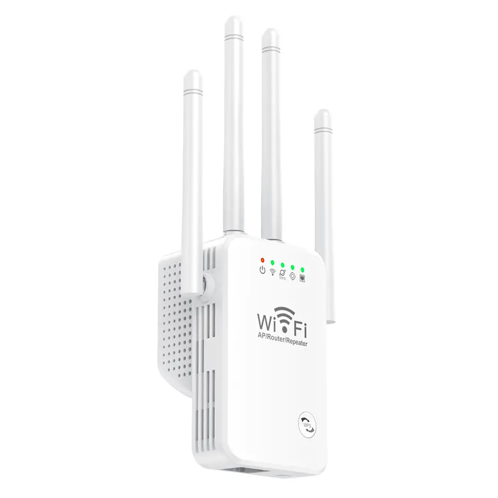 Wi-Fi Extender Signal Booster 2.4 GHz Network Expander Router, 300Mbps with 4 Antennas and Ethernet Port for Easy Setup