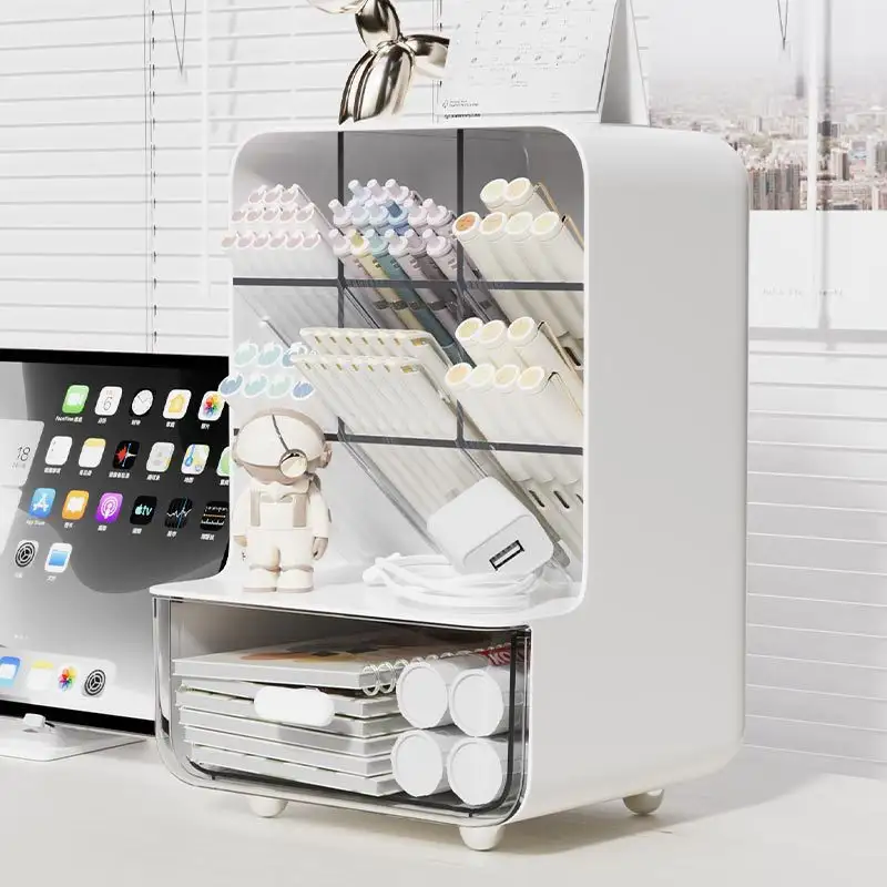 Multi-Layer Pen Holder Large Capacity Storage Box Oblique Plug-In Desktop Storage Box Storage Box Accessories Office