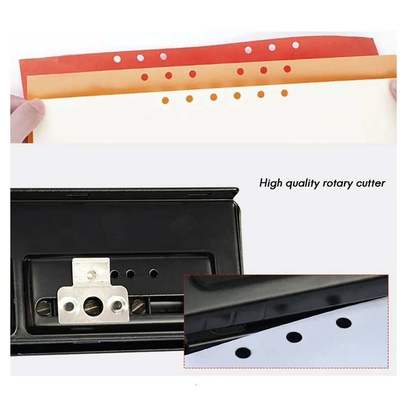 6 Holes Standard Paper Puncher Adjustable Binder Tool Office and School Stationery Binding Equipment